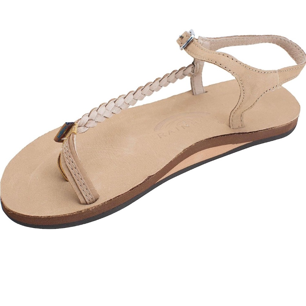 Marley - Sierra Brown Toe Loop Side Braid Buckle Ankle Strap